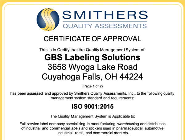 ISO Certificate